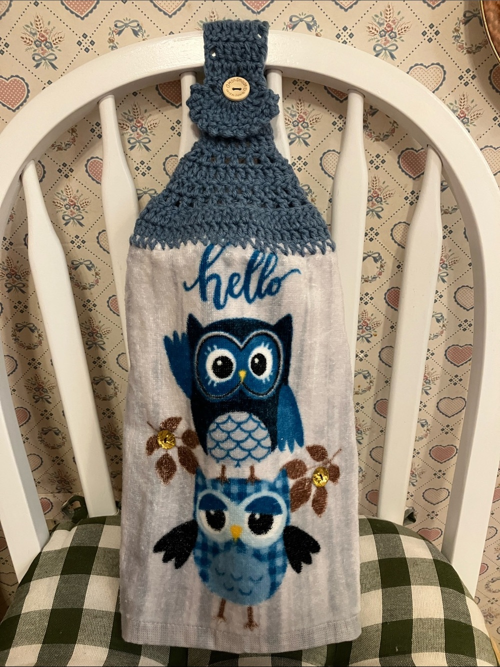 Hand Crocheted Owl Towel